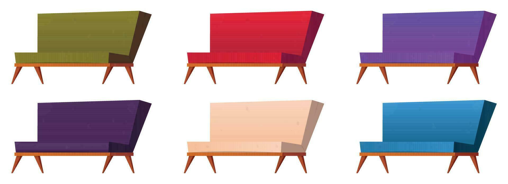 tekenfilm sofa en couches verzameling vector illustratie geïsoleerd Aan wit