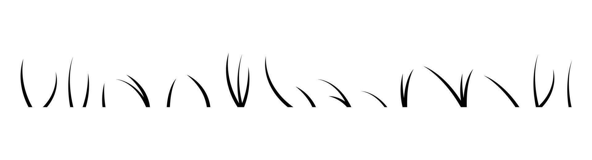 tekenfilm silhouet gras bladeren verzameling vector illustratie geïsoleerd Aan wit
