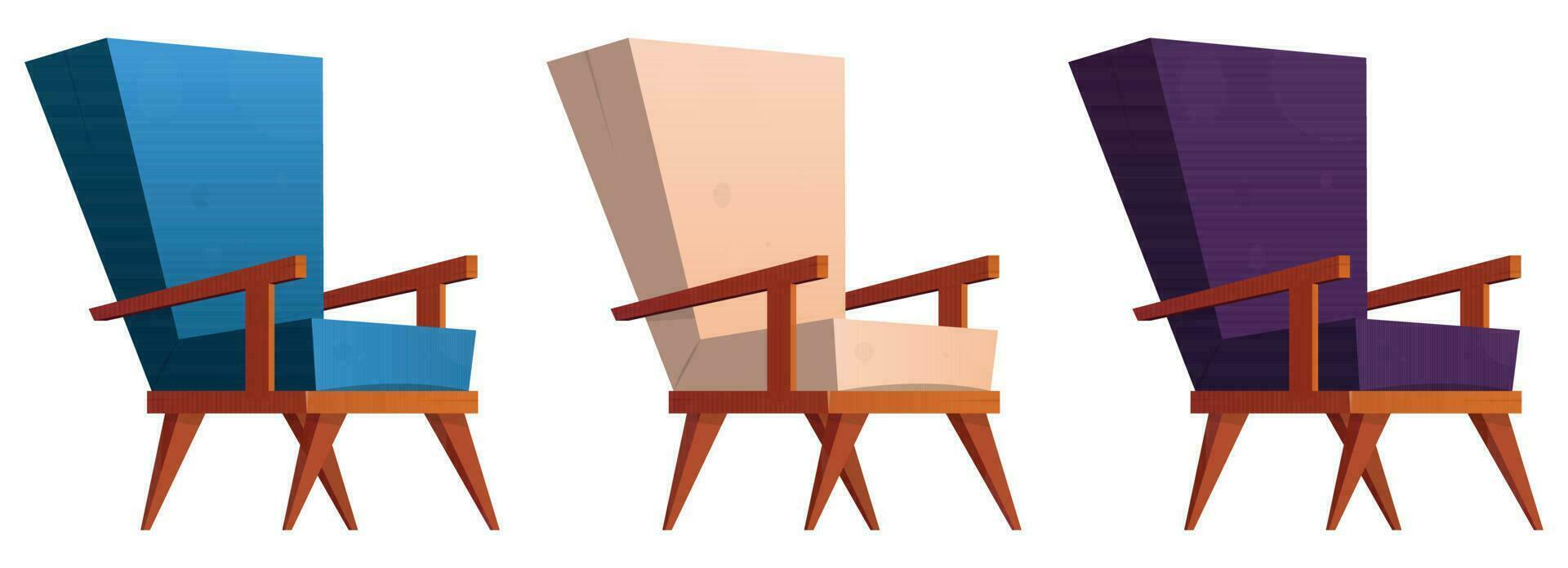 fauteuil verzameling in tekenfilm stijl vector illustratie geïsoleerd Aan wit