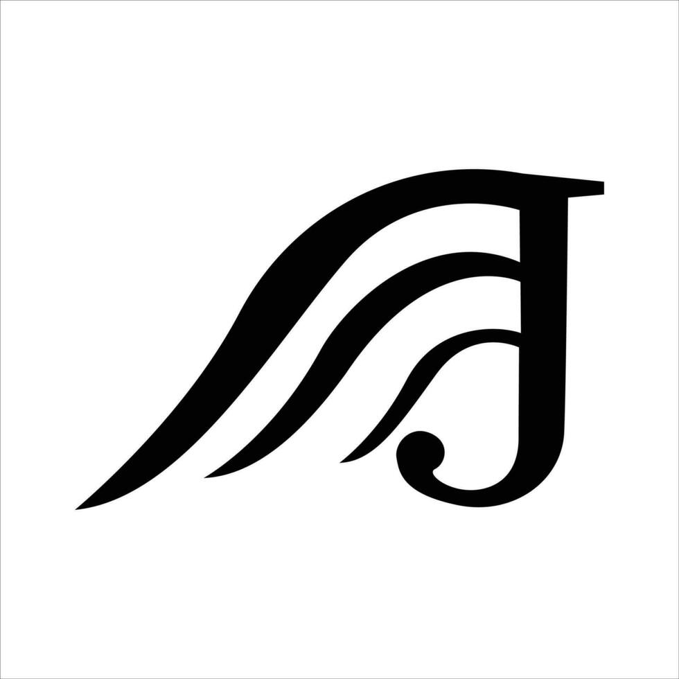 j brief logo ontwerp vector