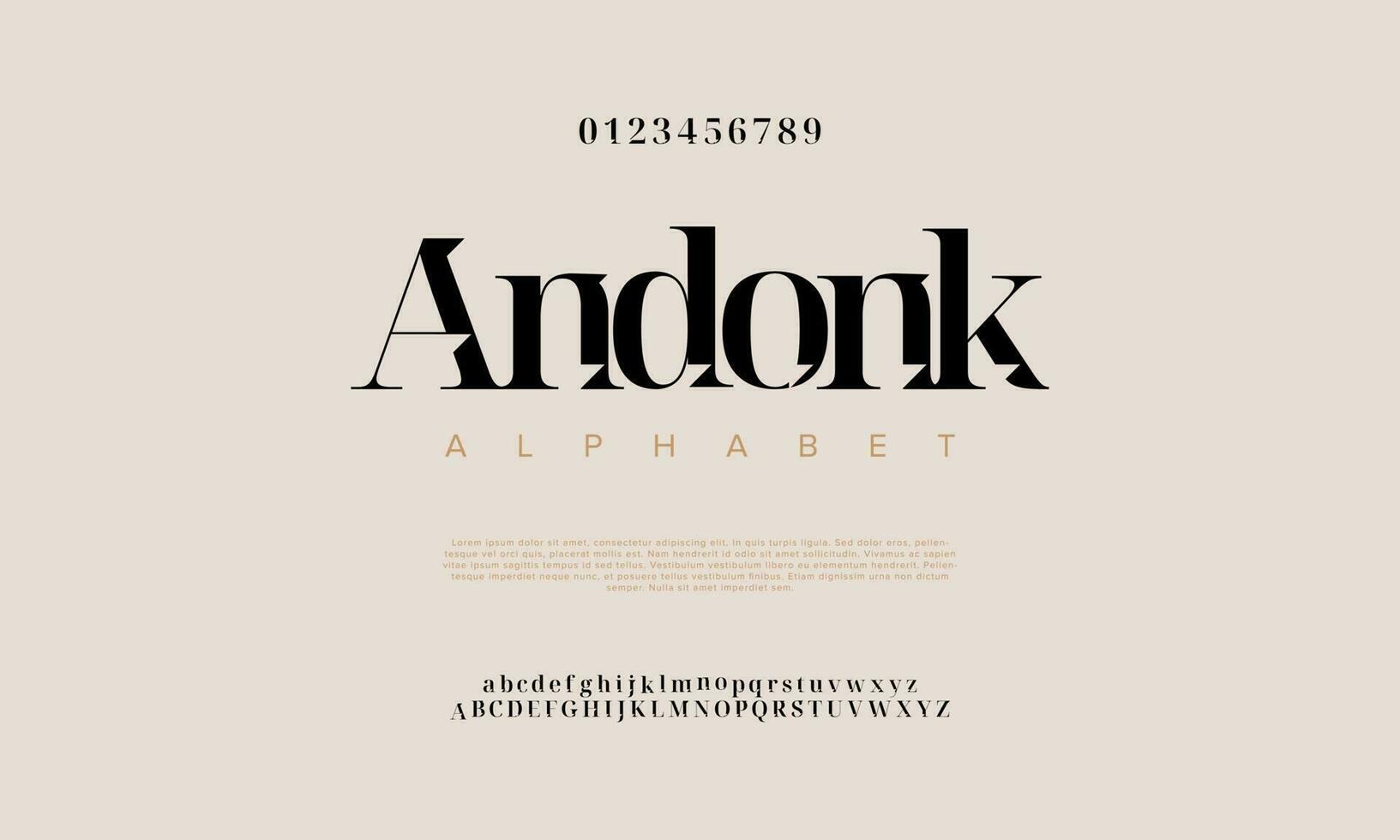 andonk abstract digitaal technologie logo doopvont alfabet. minimaal modern stedelijk fonts voor logo, merk enz. typografie lettertype hoofdletters kleine letters en nummer. vector illustratie