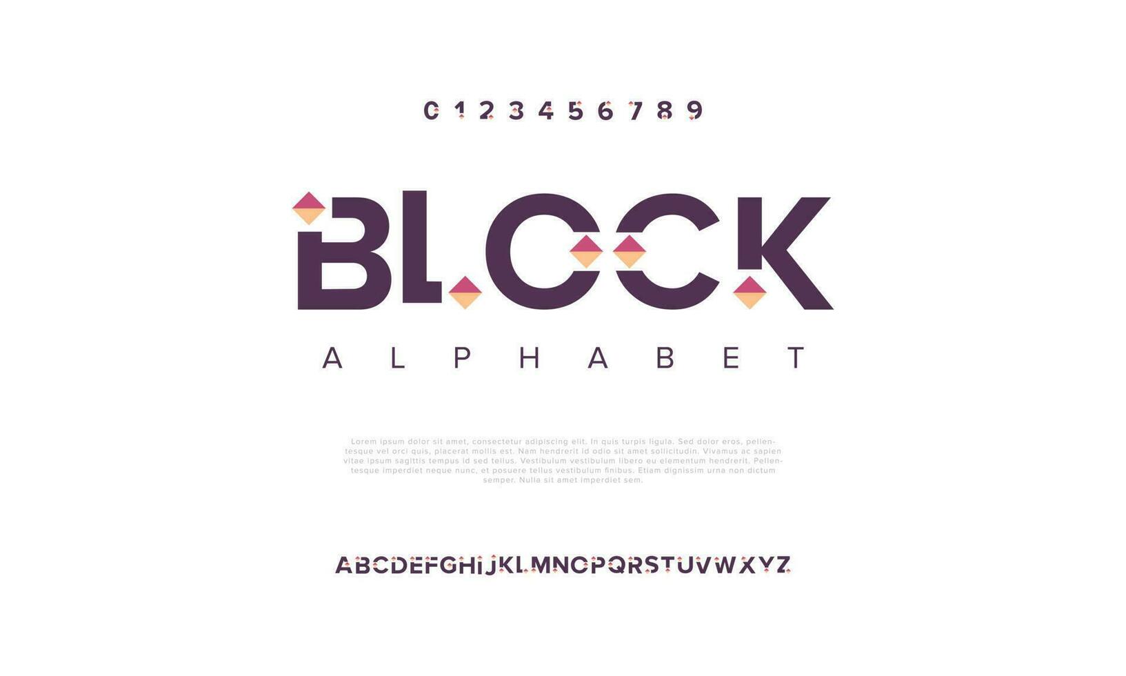 blok abstract digitaal technologie logo doopvont alfabet. minimaal modern stedelijk fonts voor logo, merk enz. typografie lettertype hoofdletters kleine letters en nummer. vector illustratie