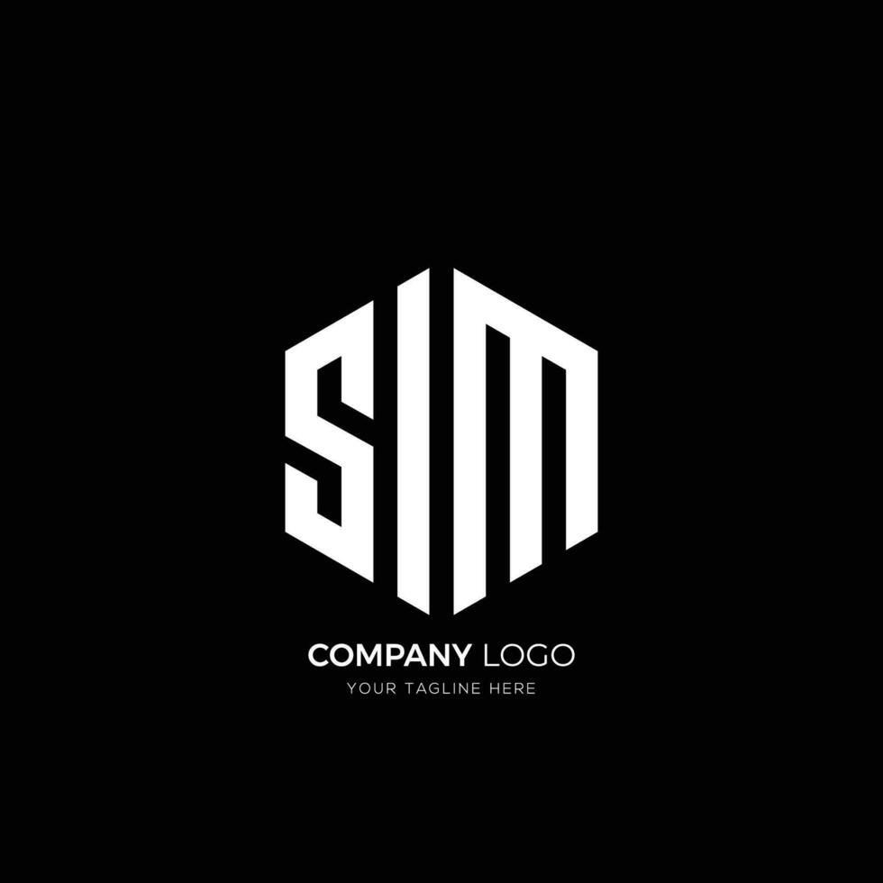 sim brief logo ontwerp veelhoek monogram icoon vector sjabloon