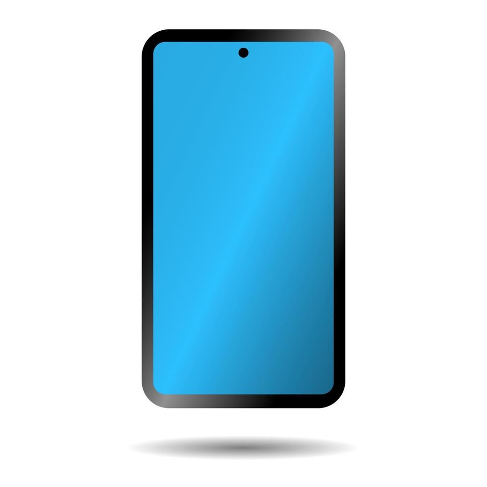 touchscreen smartphone met lege blauwe display vector pictogram.