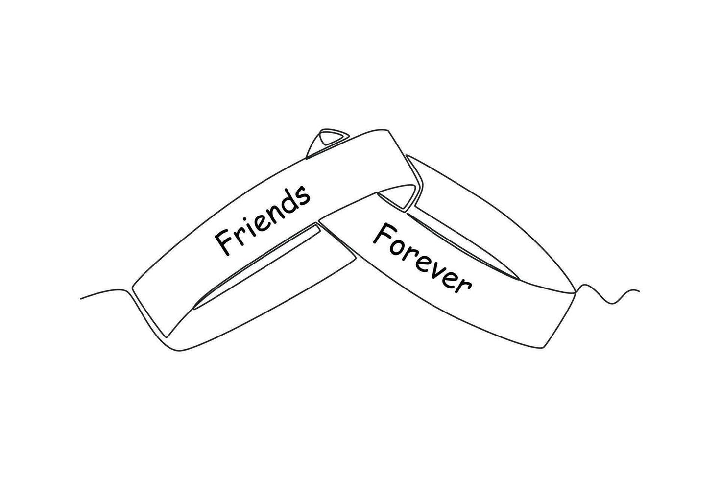single een lijn tekening vriendschap dag concept. doorlopend lijn trek ontwerp grafisch vector illustratie.