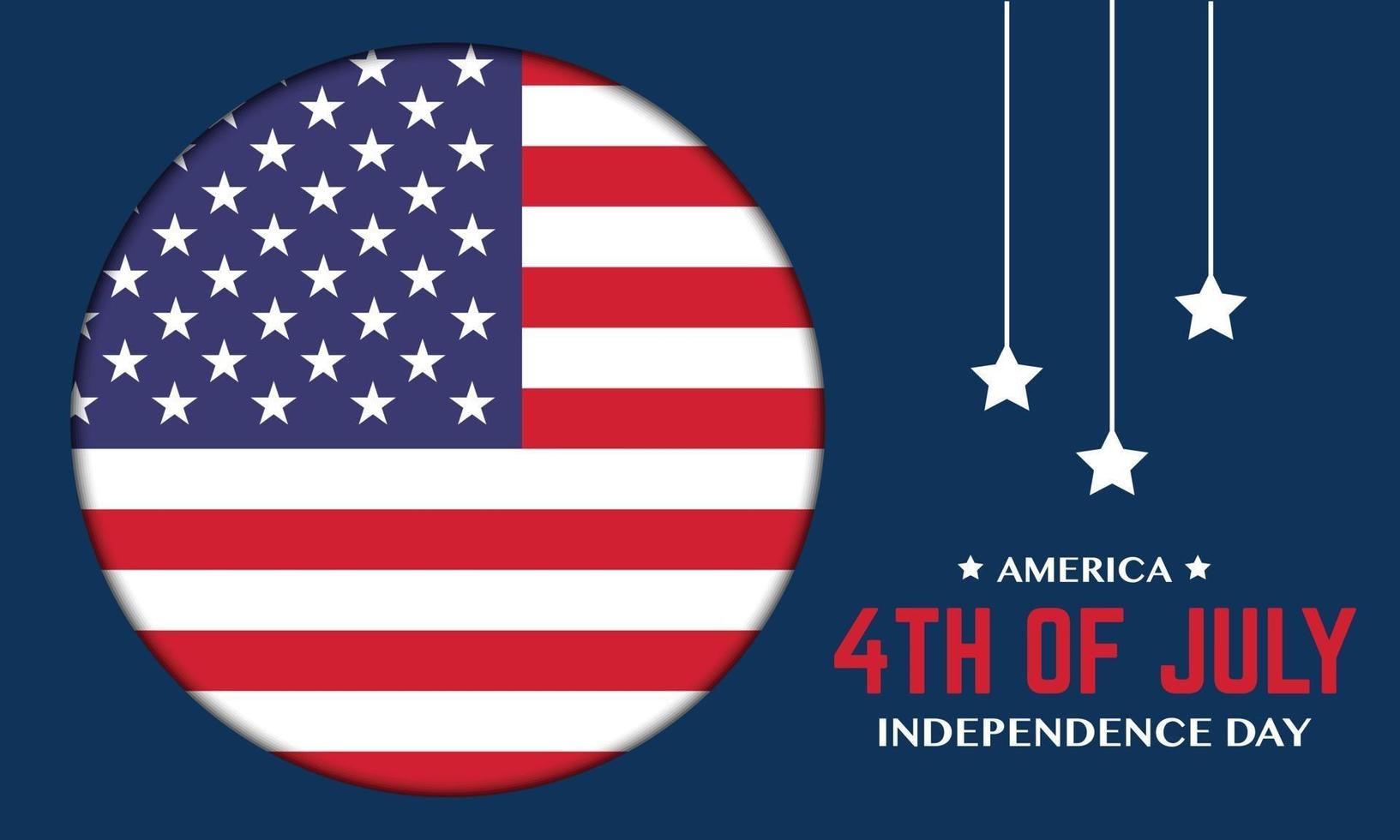 Amerika onafhankelijkheidsdag met cirkel vlag vector