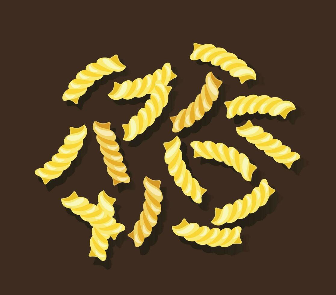 fusilli noodle geïsoleerd vector illustratie