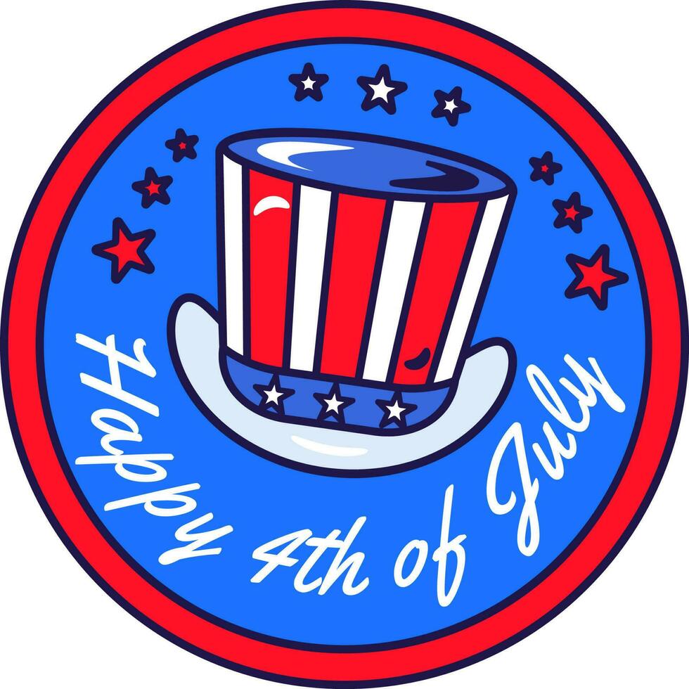 gelukkig juli 4e Amerikaans feestelijk vlag sticker vector