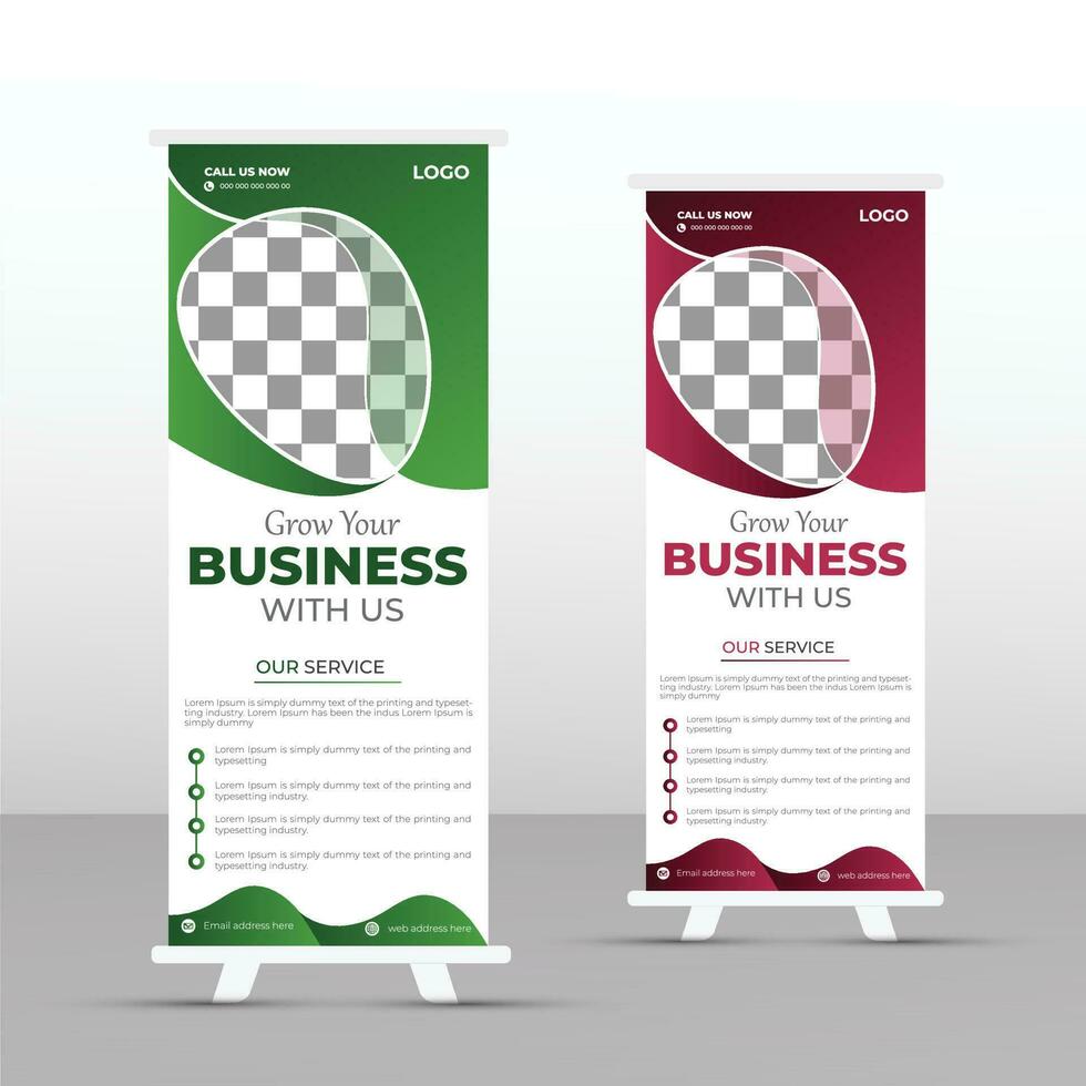 rollen omhoog banier, banier ontwerp, industrieel, bedrijf, sjabloon, vector, samenvatting, patroon achtergrond, modern x-banner, optrekken banier, rechthoek grootte, creatief spandoeken, slepen kleur spandoek, zakelijk rollen omhoog vector