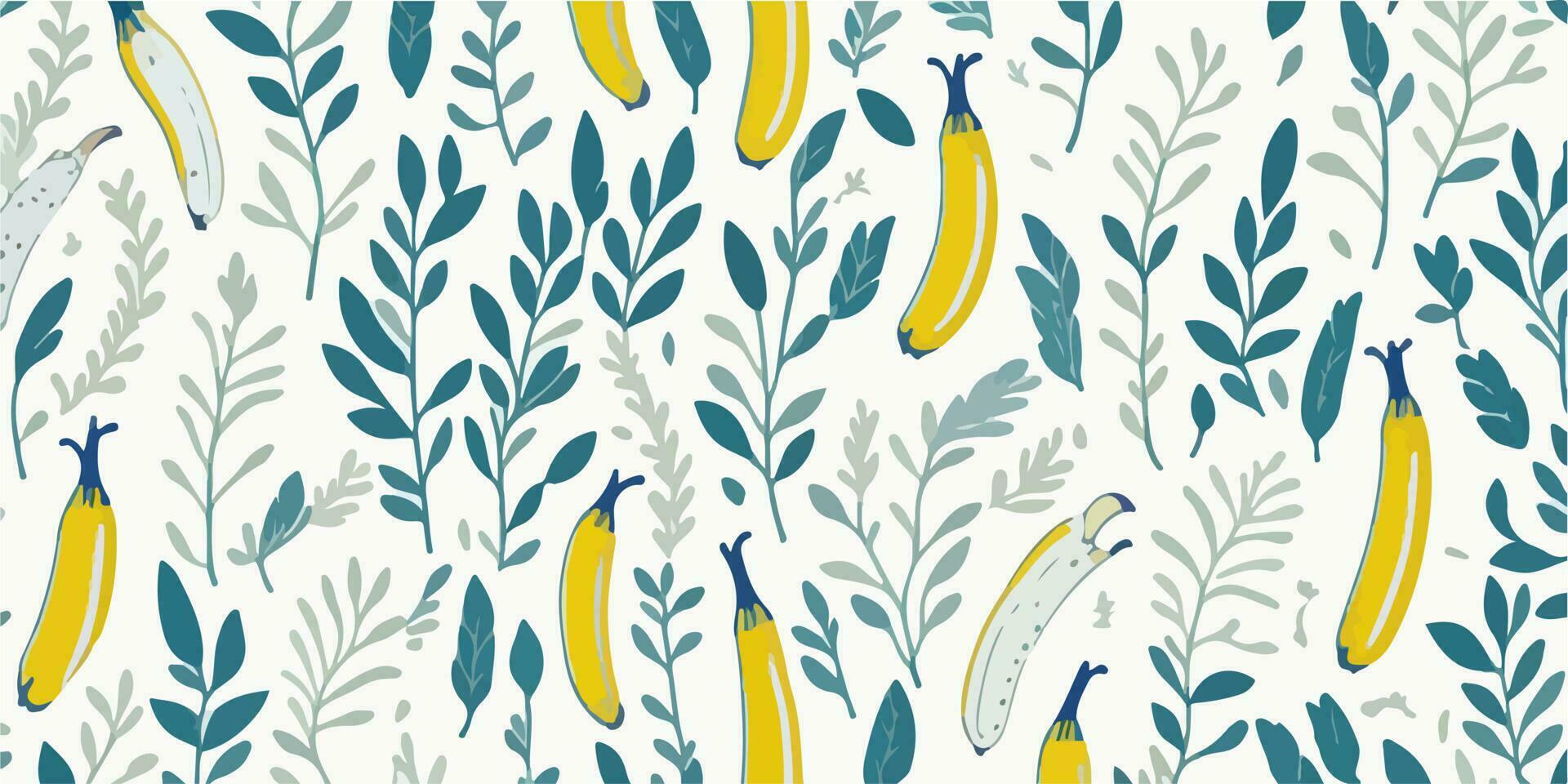 tropisch eigenzinnigheid, vrolijk vector illustratie van banaan patronen