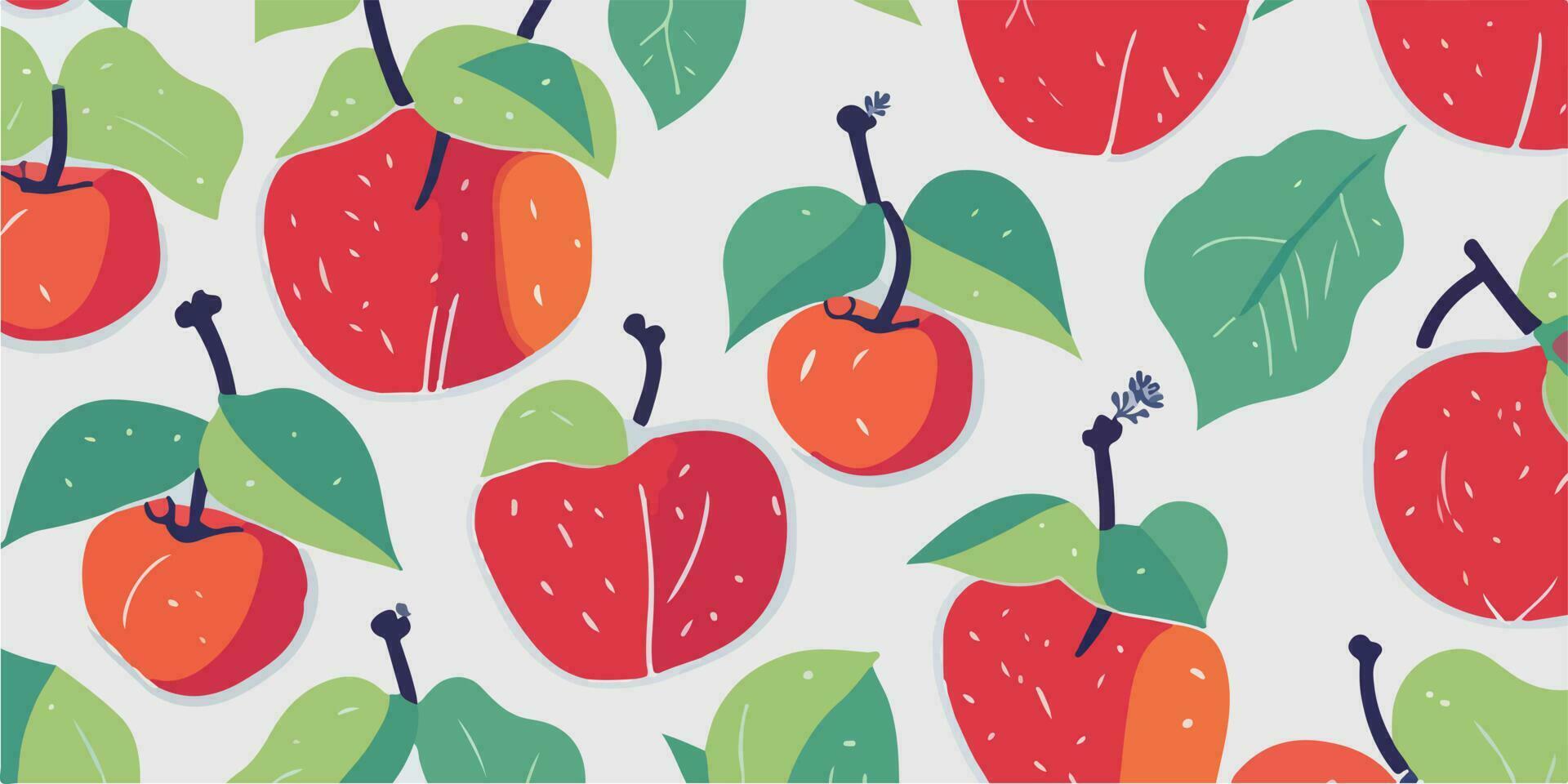 appel wonderland, esthetisch achtergronden en fruit patronen vector