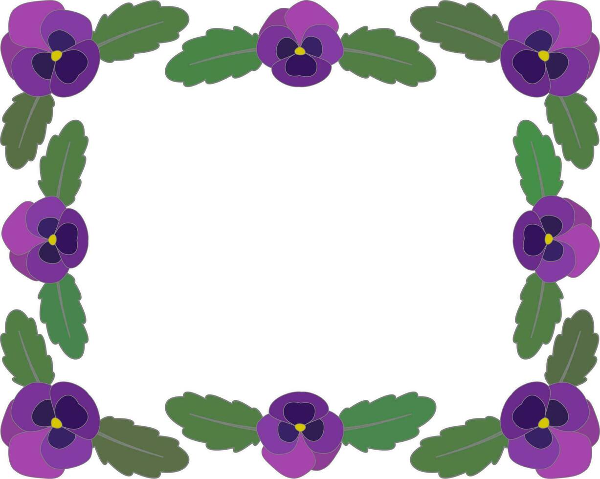 Purper viooltje bloem kader vector