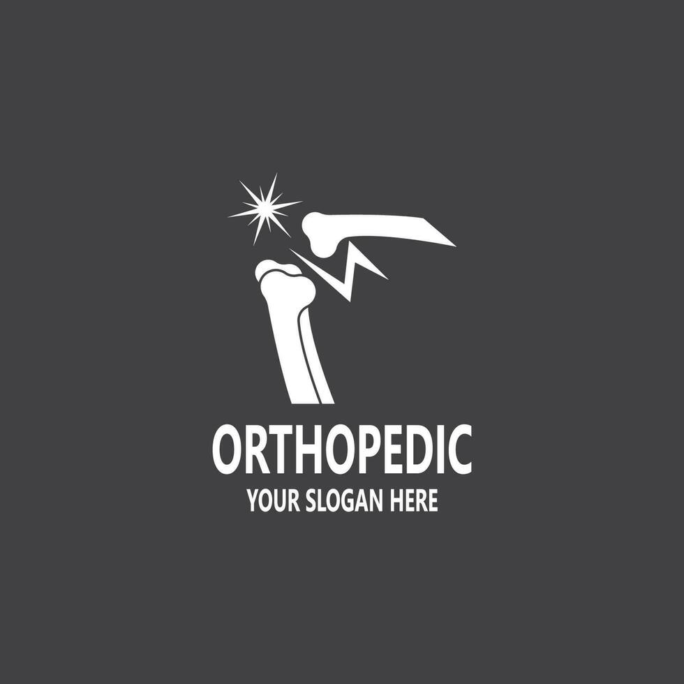 menselijk bot orthopedische logo vector. anatomie skelet vlak ontwerp sjabloon illustratie vector