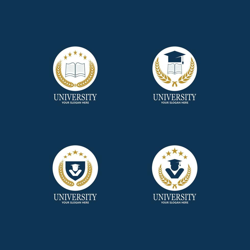 universiteitsacademie school en cursus logo ontwerpsjabloon vector