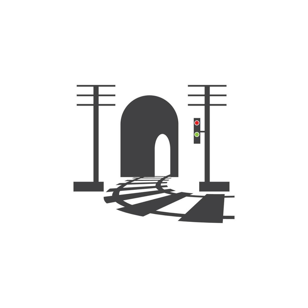 spoor met tunnel logo pictogram vector ontwerpsjabloon