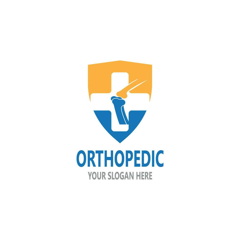 menselijk bot orthopedische logo vector. anatomie skelet vlak ontwerp sjabloon illustratie vector