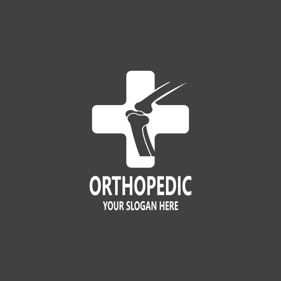 menselijk bot orthopedische logo vector. anatomie skelet vlak ontwerp sjabloon illustratie vector