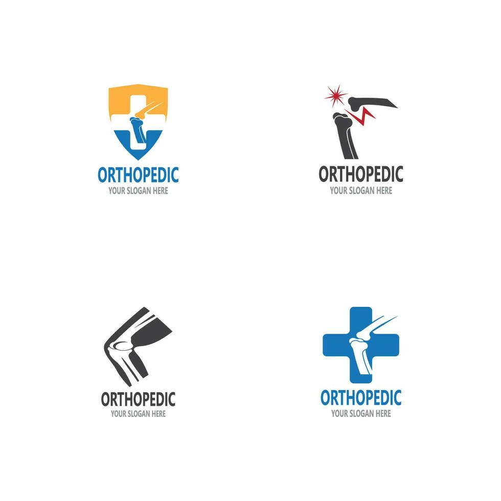 menselijk bot orthopedische logo vector. anatomie skelet vlak ontwerp sjabloon illustratie vector