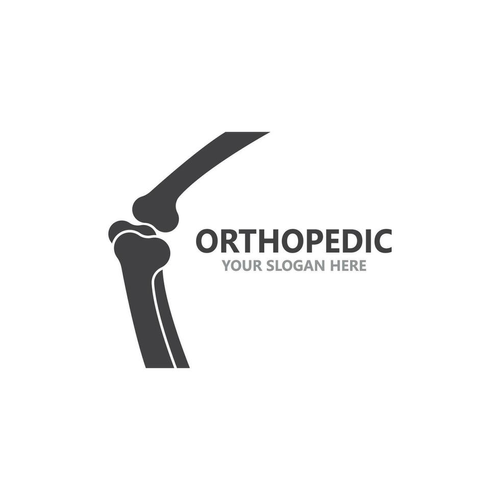 menselijk bot orthopedische logo vector. anatomie skelet vlak ontwerp sjabloon illustratie vector