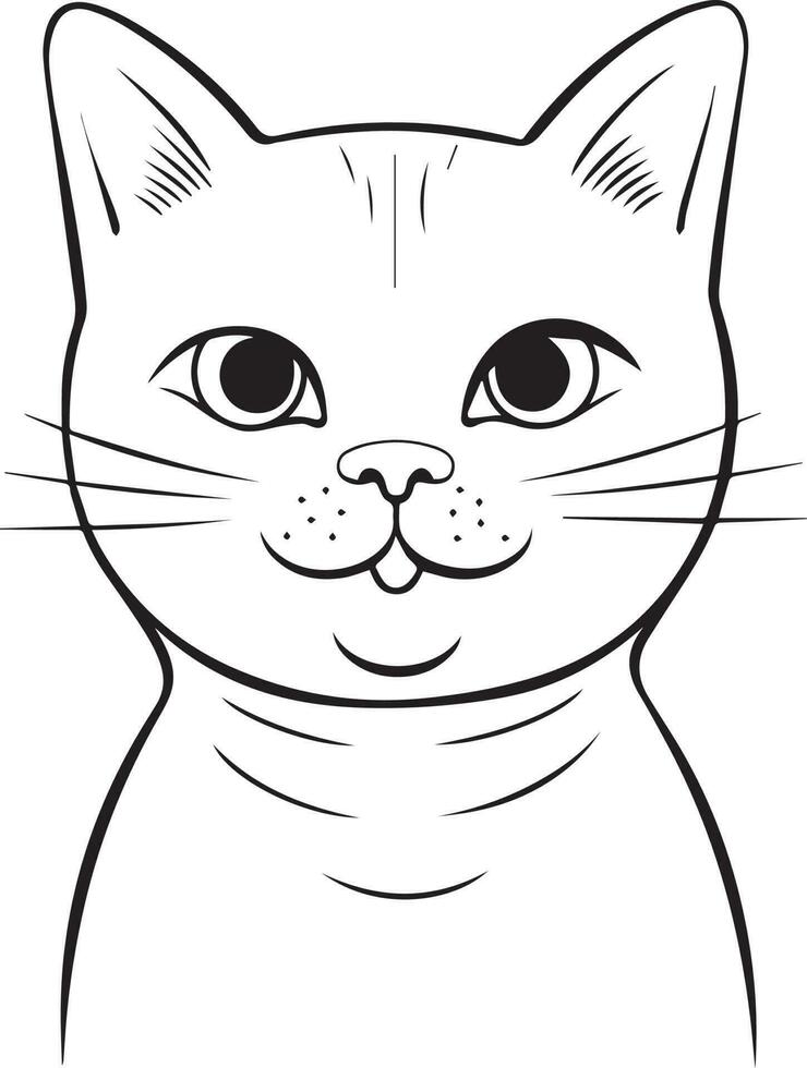 schattig tekenfilm kat vector illustratie, kat kleur bladzijde voor kinderen en volwassenen. afdrukken ontwerp, t-shirt ontwerp, tatoeëren ontwerp, muurschildering kunst, kat mascotte