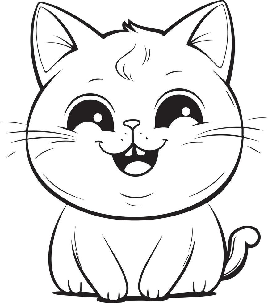 schattig tekenfilm kat vector illustratie, kat kleur bladzijde voor kinderen en volwassenen. afdrukken ontwerp, t-shirt ontwerp, tatoeëren ontwerp, muurschildering kunst, kat mascotte