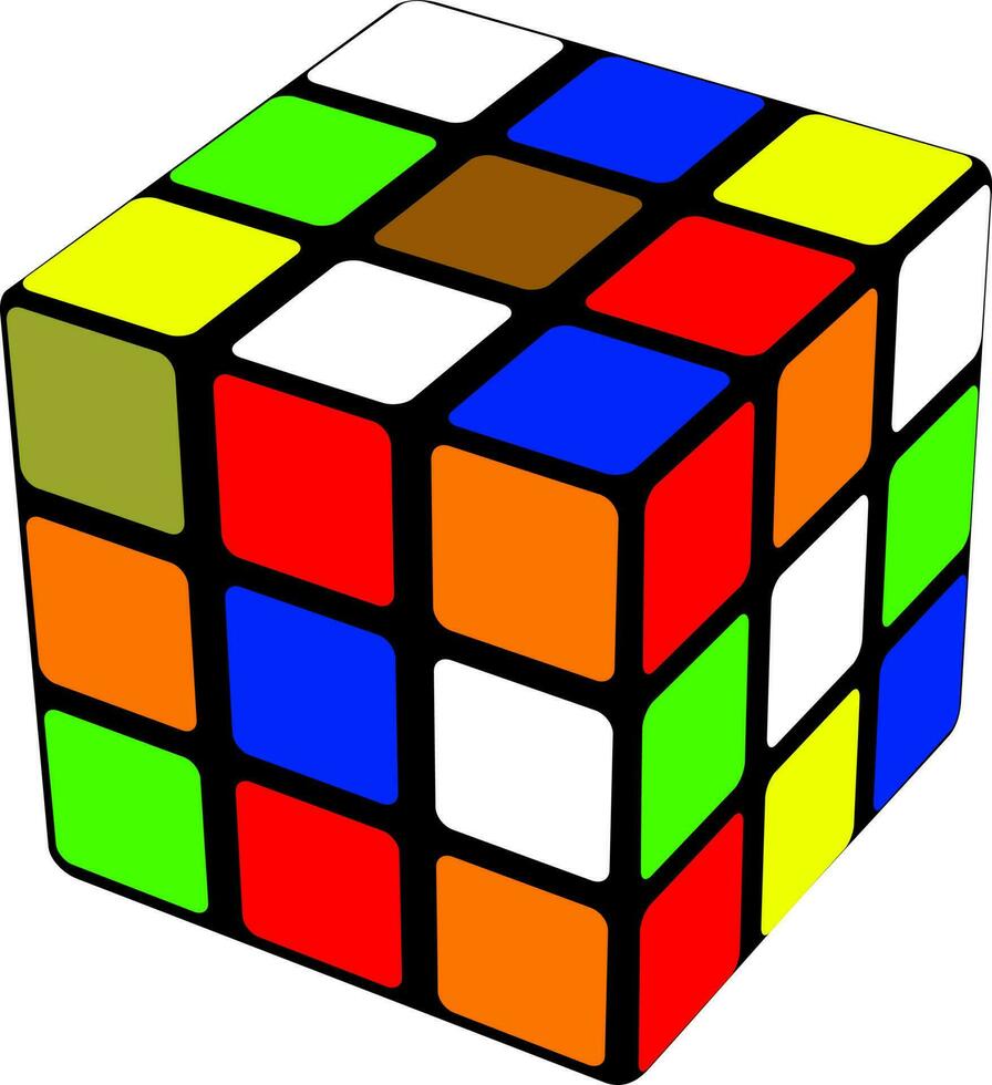 3d stijl icoon van een puzzel kubus. vector