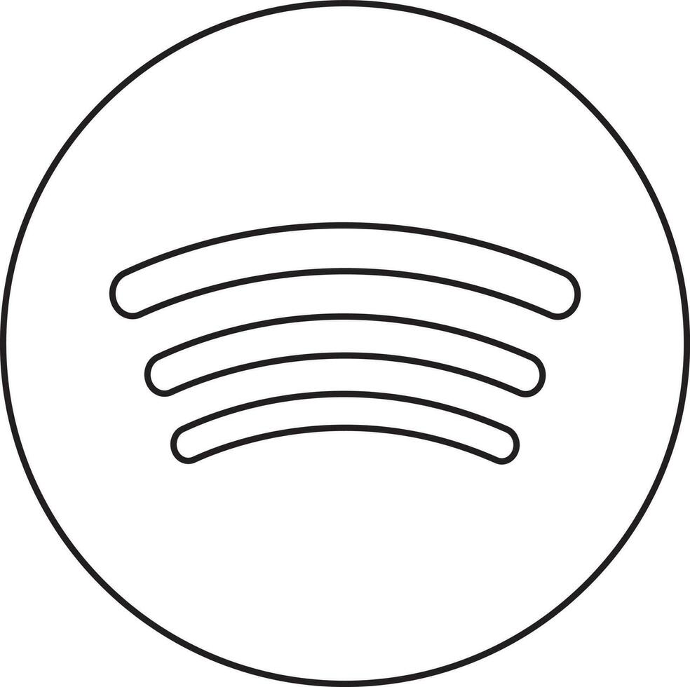 zwart lijn kunst illustratie van spotify logo. vector