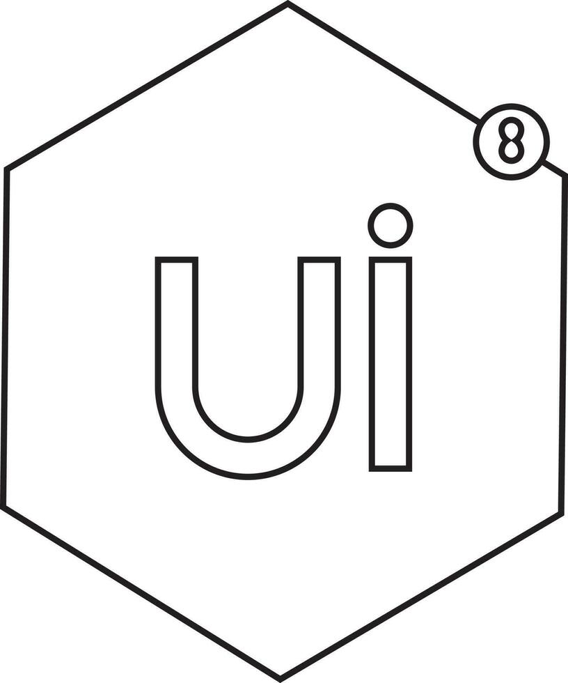 ui8 logo in vlak stijl. vector