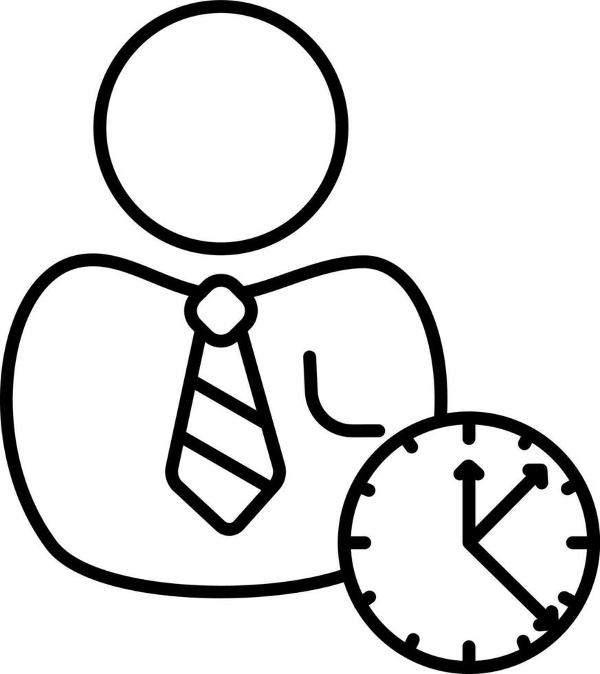 illustratie van zakenman met klok voor tijd is geld. vector