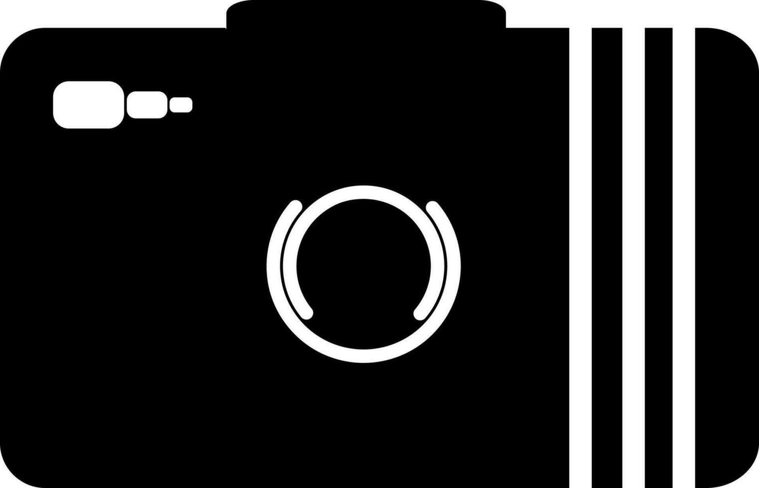 zwart en wit vlak stijl camera. vector