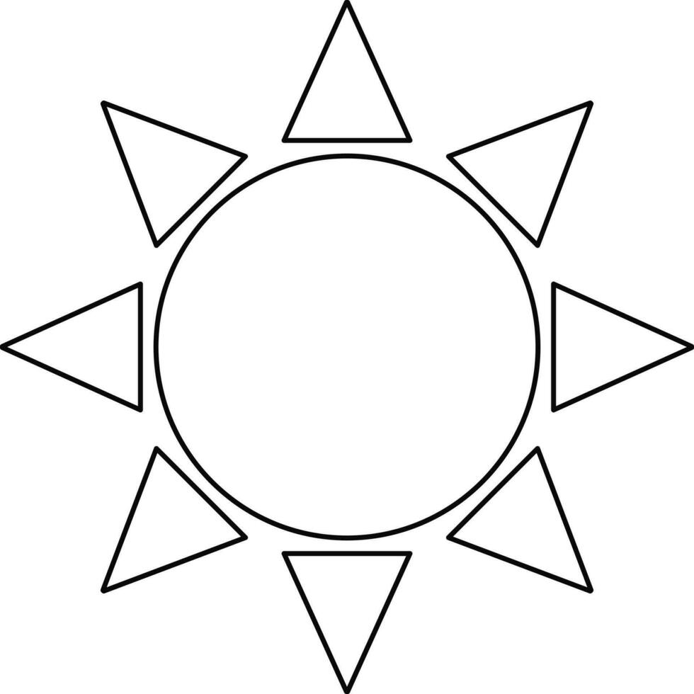 zwart lijn kunst illustratie van een zon icoon. vector