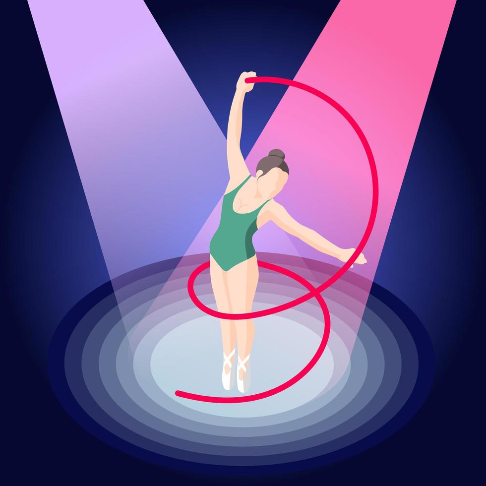 ballet en ballerina isometrische samenstelling vectorillustratie vector