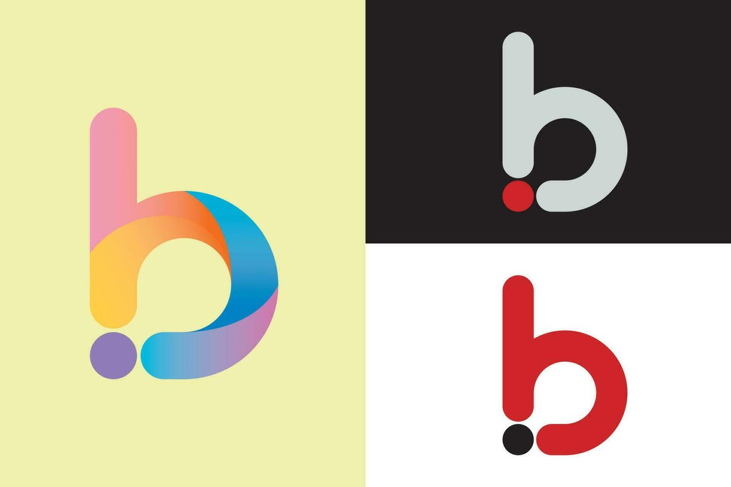 b logo met minimalistisch ontwerp vector