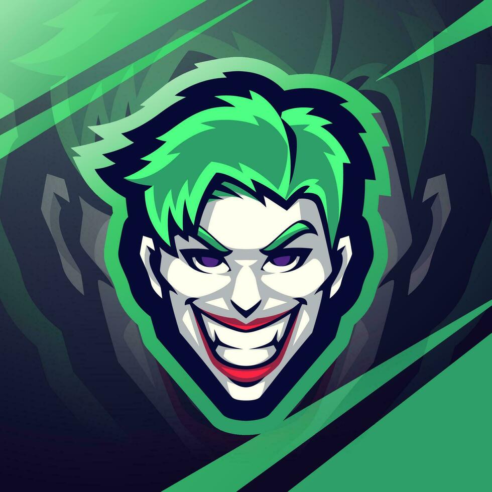 clown hoofd esport mascotte logo ontwerp vector