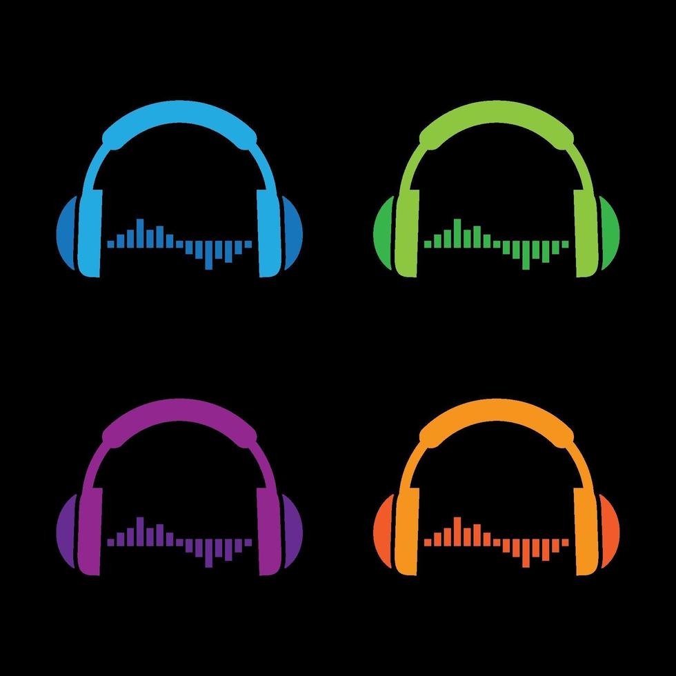 hoofdtelefoon logo afbeeldingen illustratie vector