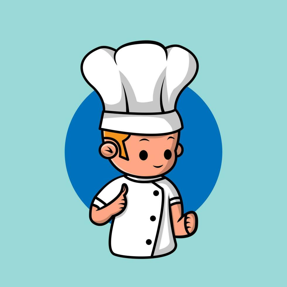 vrij mannetje chef schattig vector illustratie