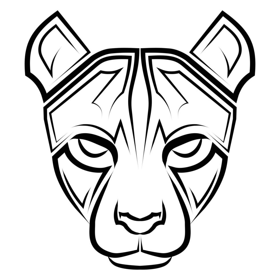 zwart-wit lijntekeningen van cheetah hoofd goed gebruik voor symbool mascotte pictogram avatar tattoo t-shirt ontwerp logo of elk gewenst ontwerp zwart-wit lijntekeningen van cheetah hoofd goed gebruik voor symbool mascotte pictogram avatar tattoo t-shirt ontwerp logo of elk ontwerp u w vector