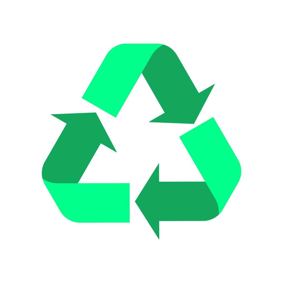 recycle icoon, groen recycle of recycling pijlen vlak icoon vector