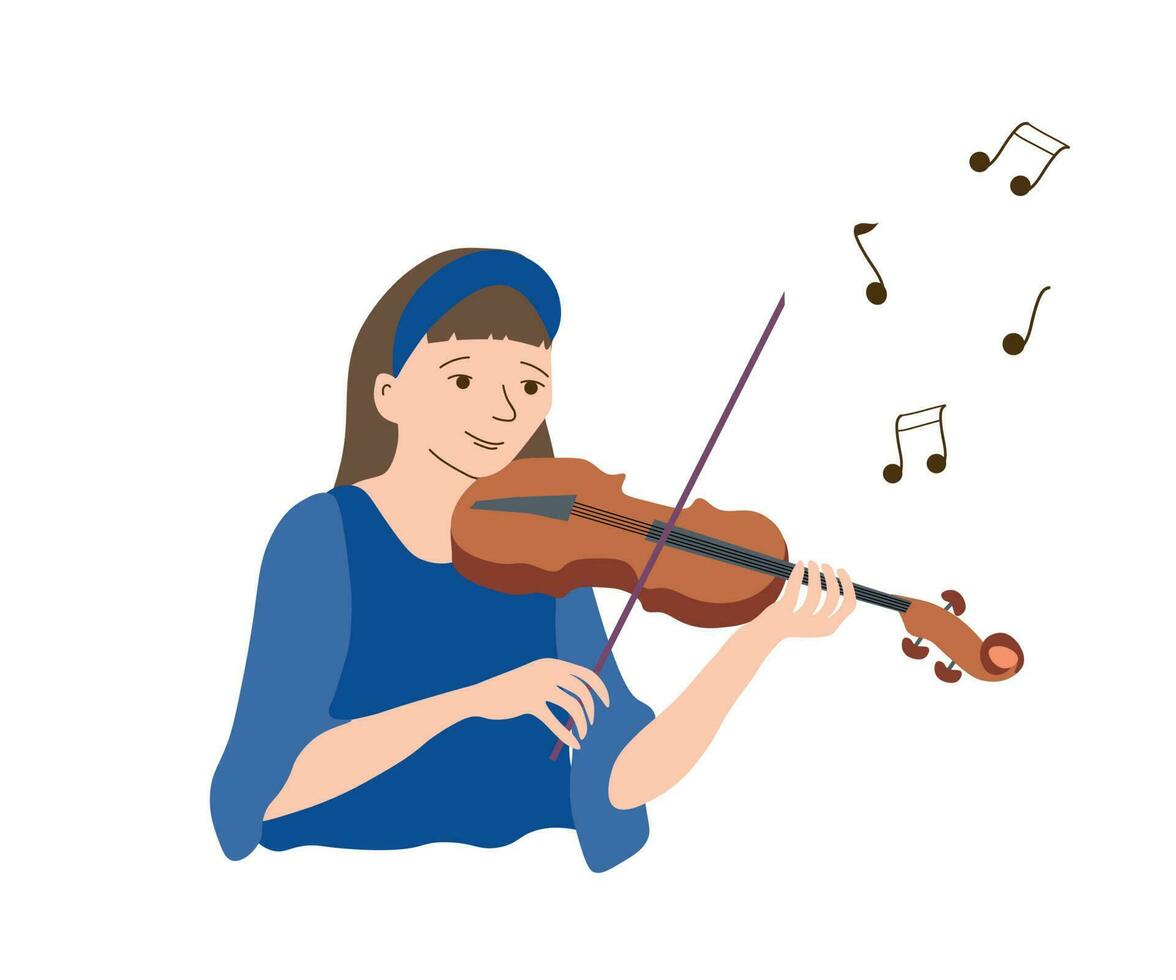 illustratie waar een meisje Toneelstukken de viool vector