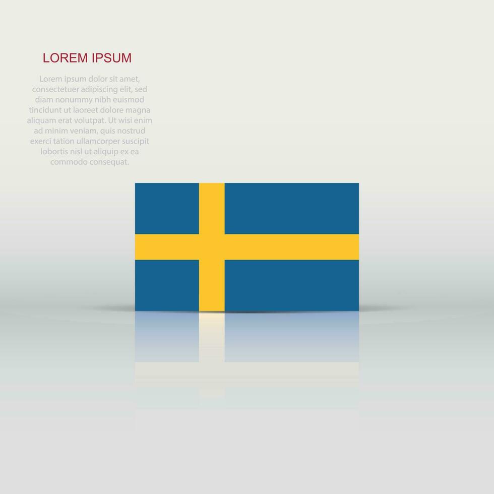 Zweden vlag icoon in vlak stijl. nationaal teken vector illustratie. politiek bedrijf concept.