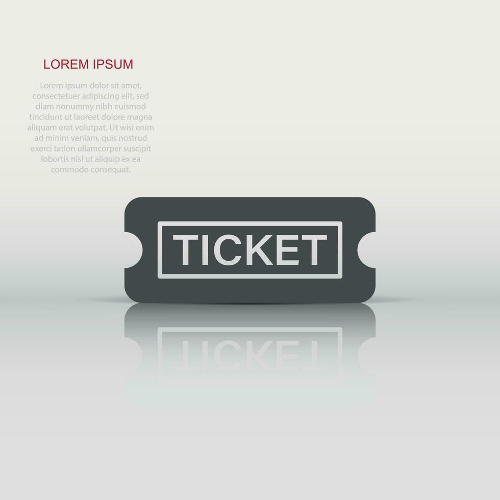 bioscoop ticket icoon in vlak stijl. toegeven een coupon Ingang vector illustratie Aan wit geïsoleerd achtergrond. ticket bedrijf concept.