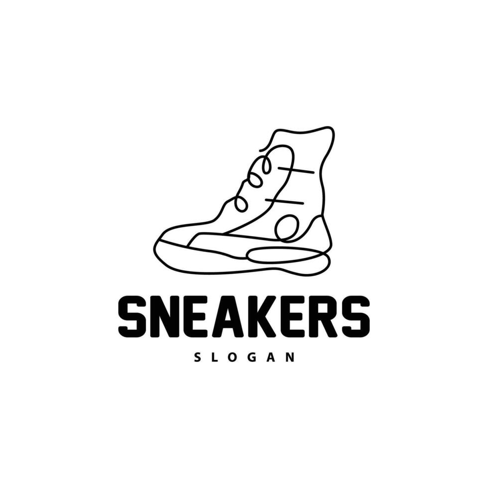schoenen logo, schoenen ontwerp gemakkelijk minimalistische lijn stijl, mode merk vector, icoon illustratie vector