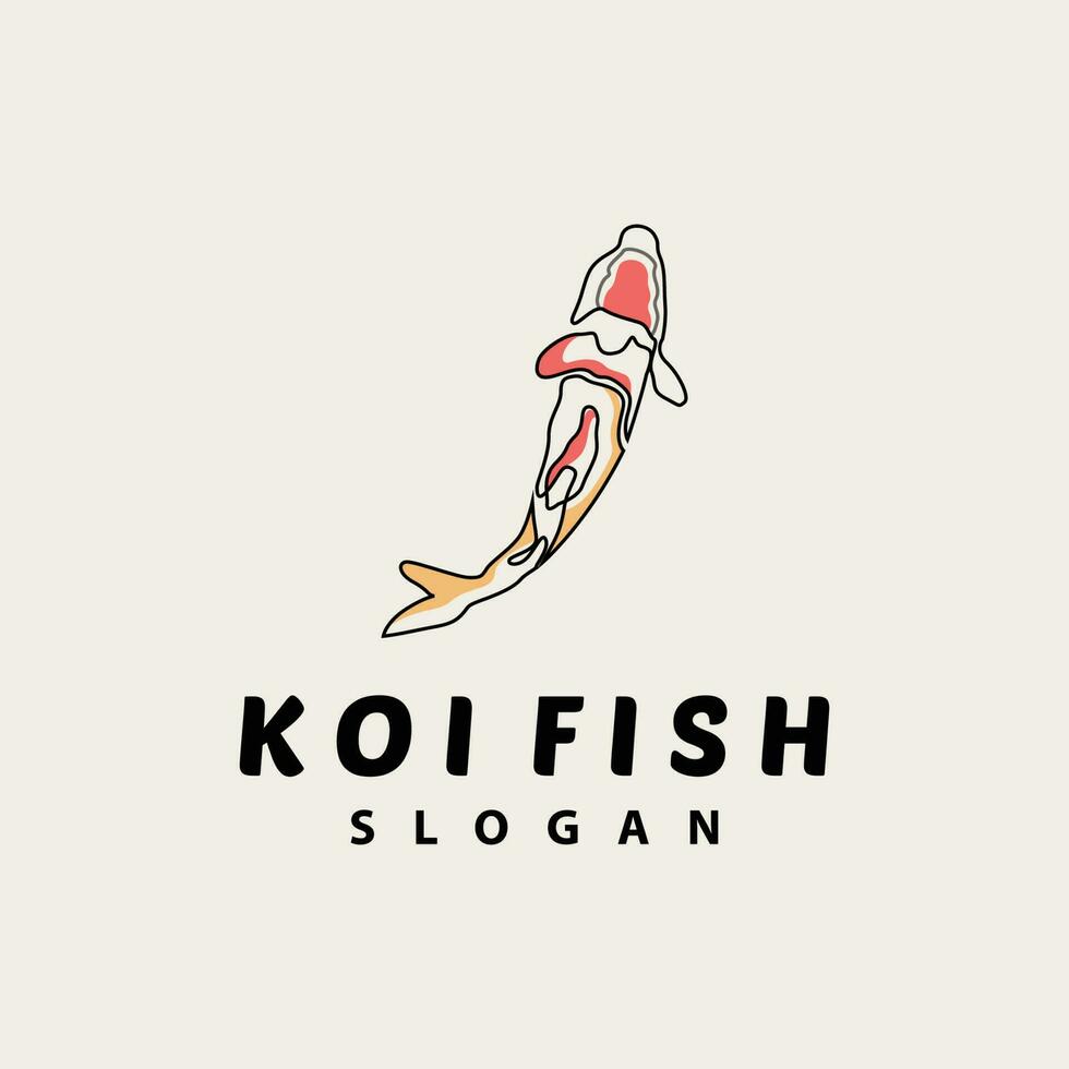 koi vis logo ontwerp, sier- vis vector, aquarium ornament illustratie merk Product vector