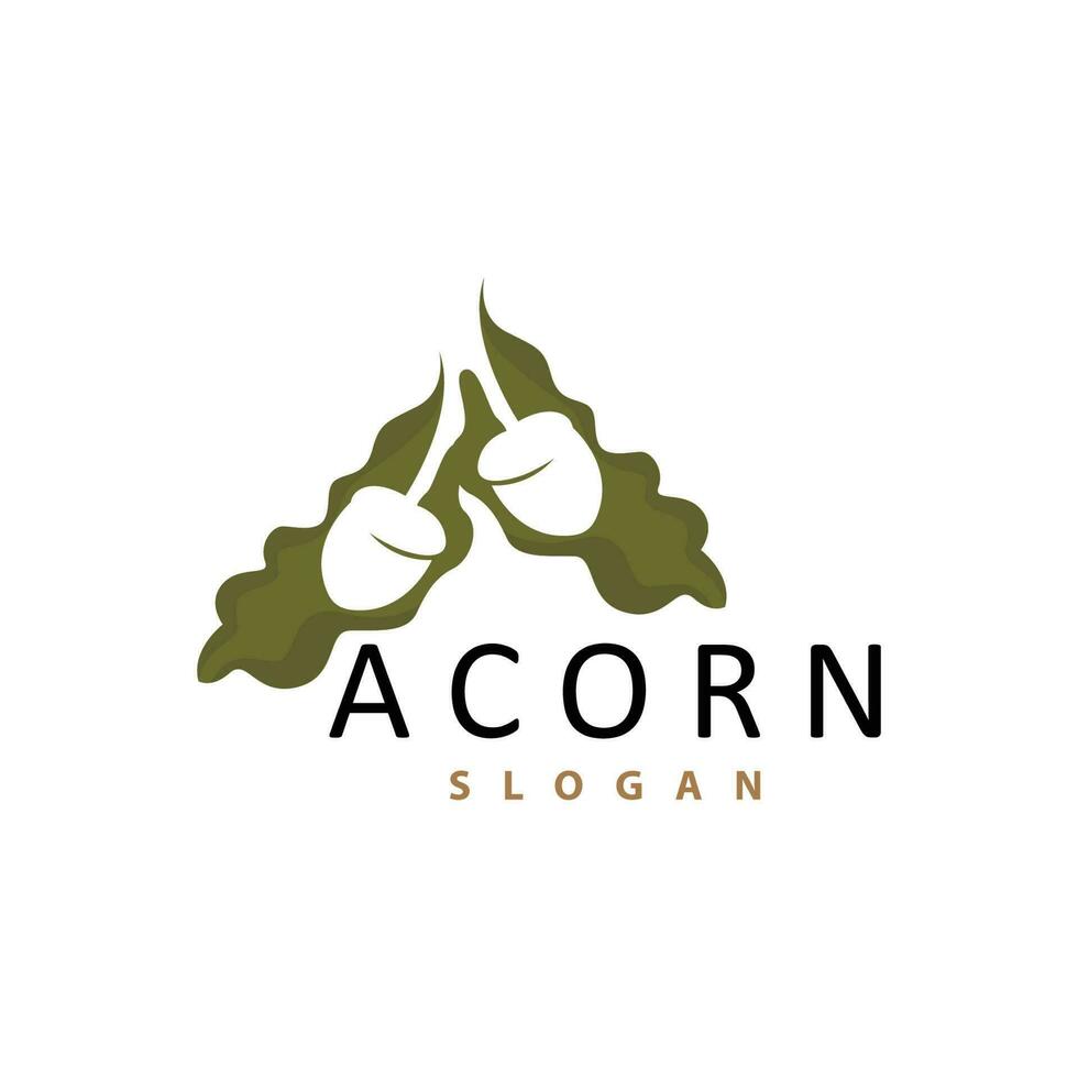 acroniem logo, premie ontwerp gemakkelijk wijnoogst retro stijl, vector eik noten eikels, icoon symbool illustratie sjabloon