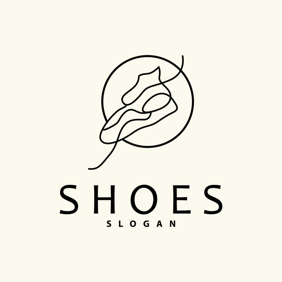 schoenen logo, schoenen ontwerp gemakkelijk minimalistische lijn stijl, mode merk vector, icoon illustratie vector