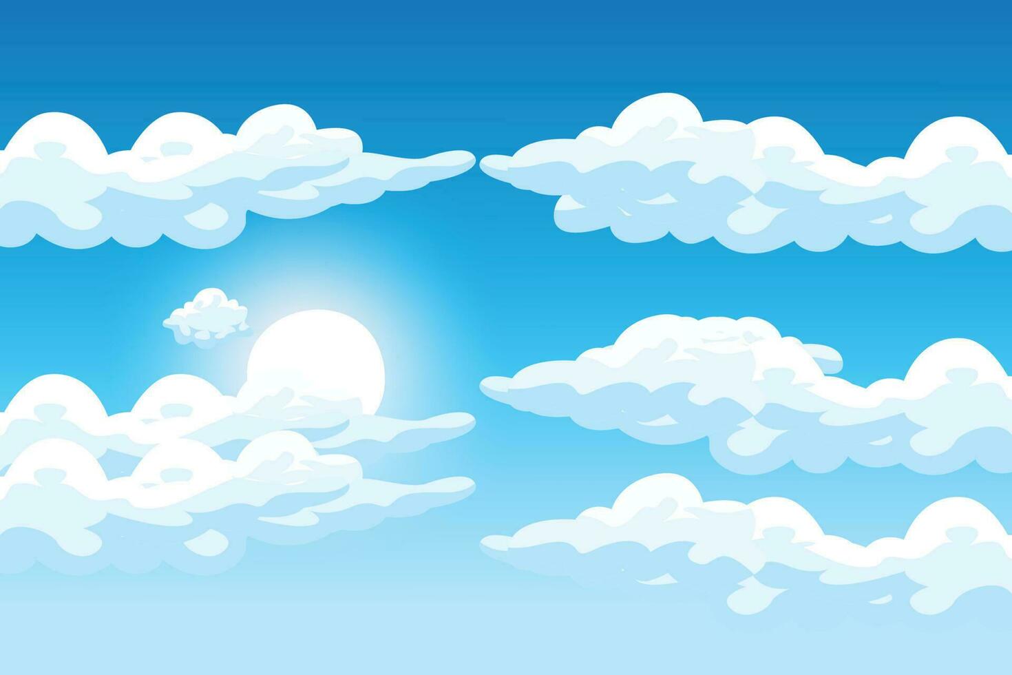 wolkenachtergrondontwerp, hemellandschapsillustratie, decoratievector, banners en posters vector