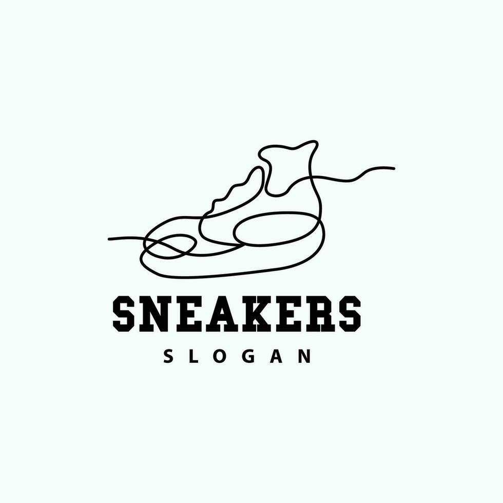 schoenen logo, schoenen ontwerp gemakkelijk minimalistische lijn stijl, mode merk vector, icoon illustratie vector