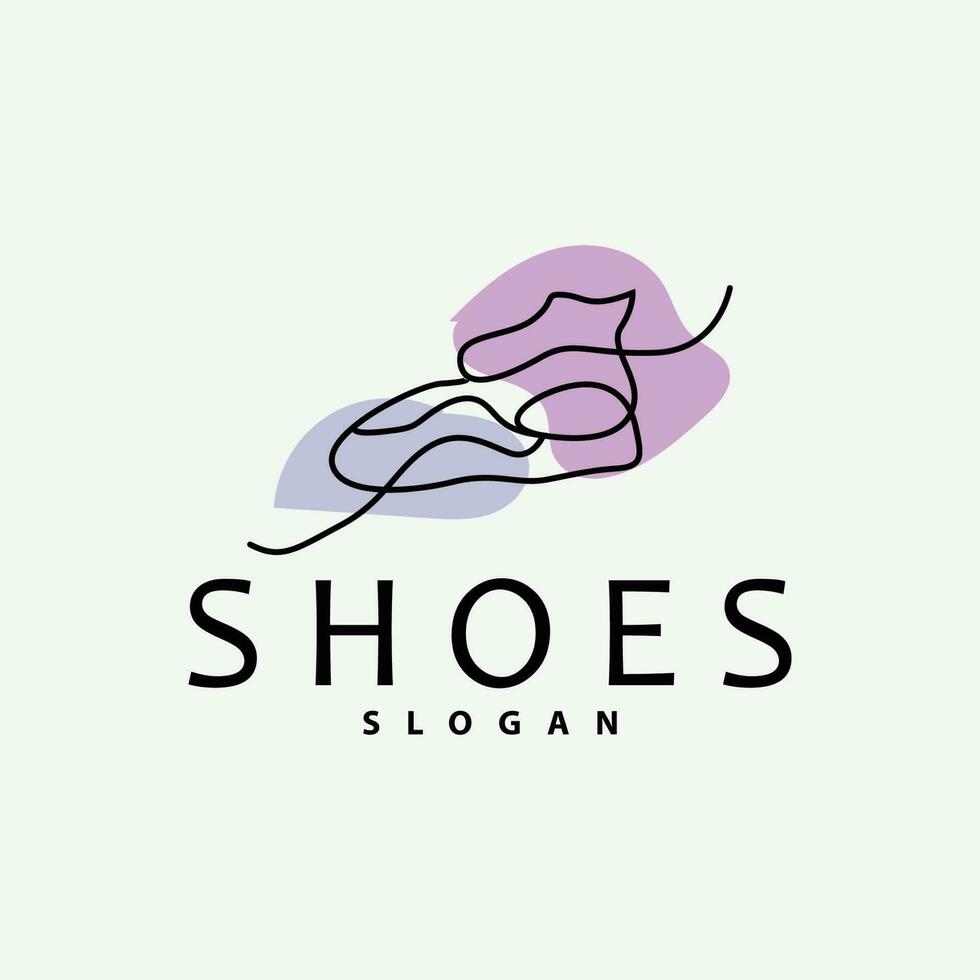 schoenen logo, schoenen ontwerp gemakkelijk minimalistische lijn stijl, mode merk vector, icoon illustratie vector