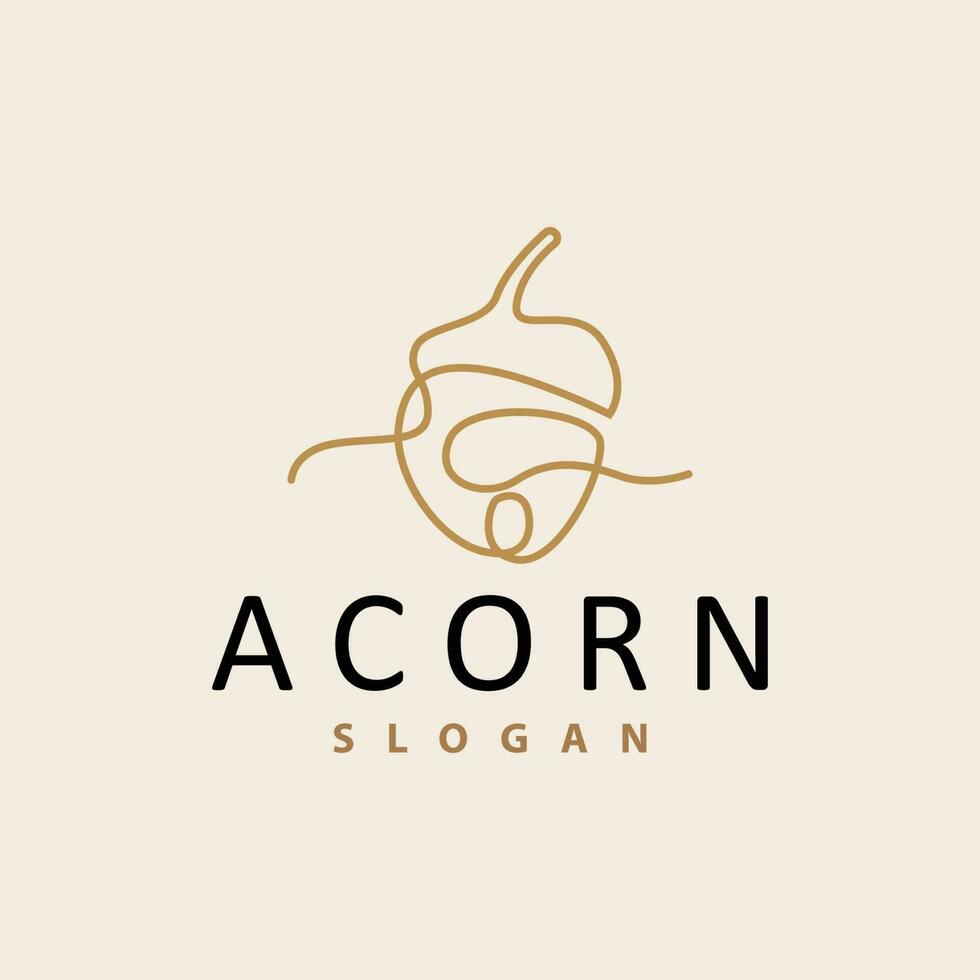 acroniem logo, premie ontwerp gemakkelijk wijnoogst retro stijl, vector eik noten eikels, icoon symbool illustratie sjabloon