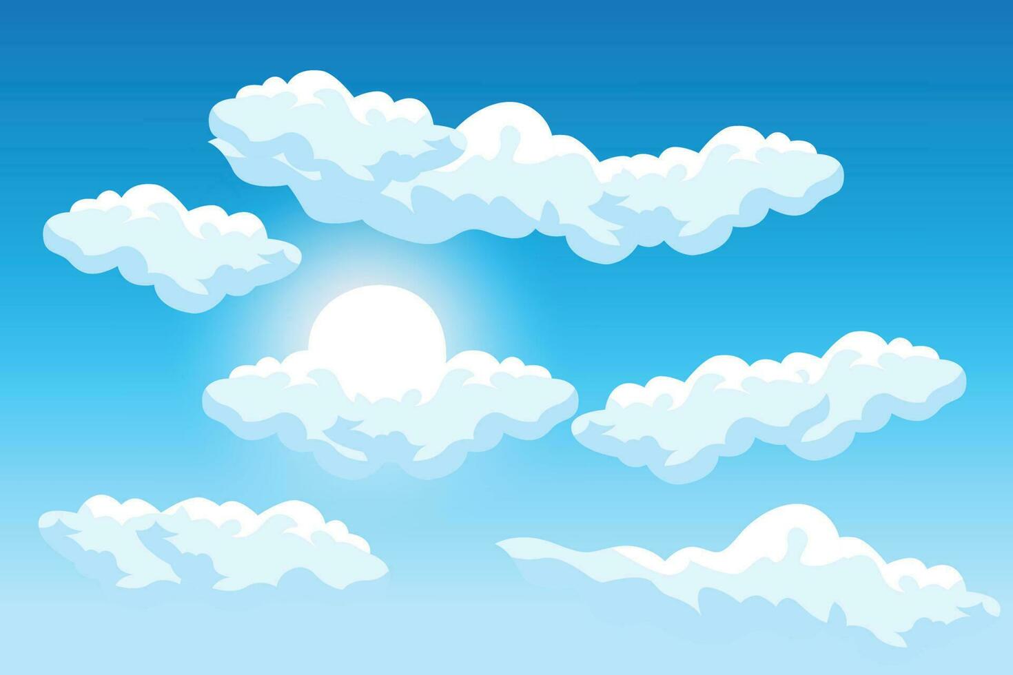 wolkenachtergrondontwerp, hemellandschapsillustratie, decoratievector, banners en posters vector